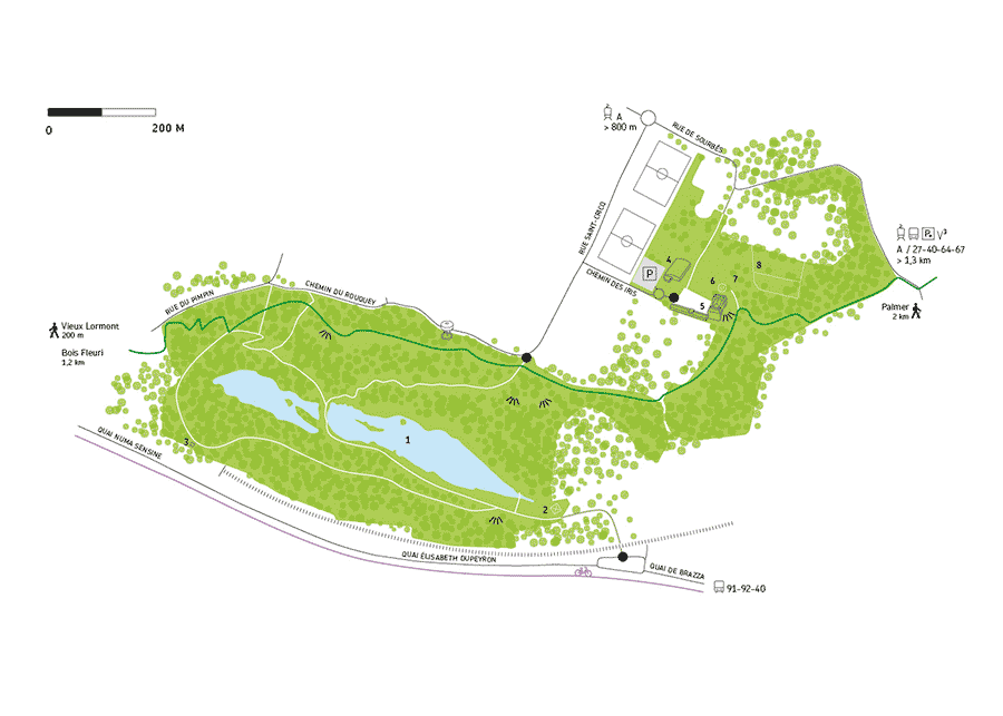 Map of the parc de l'Hermitage, where the event happenned.